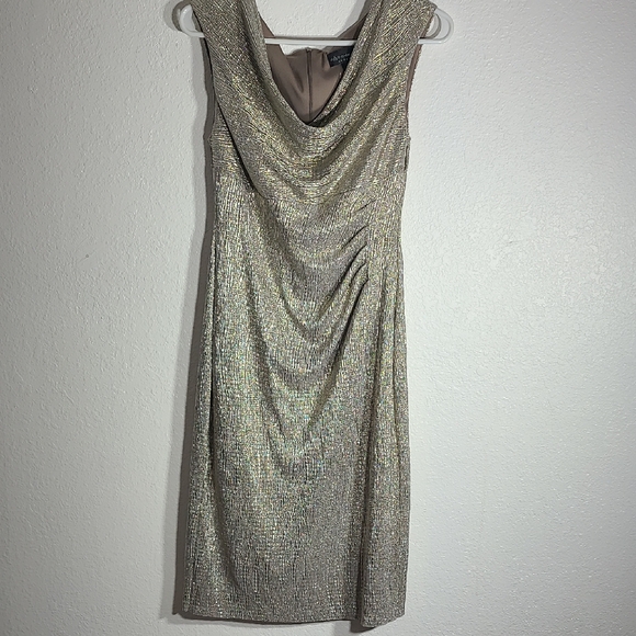 Elegant Silver Sleeveless Dress - Picture 1 of 5